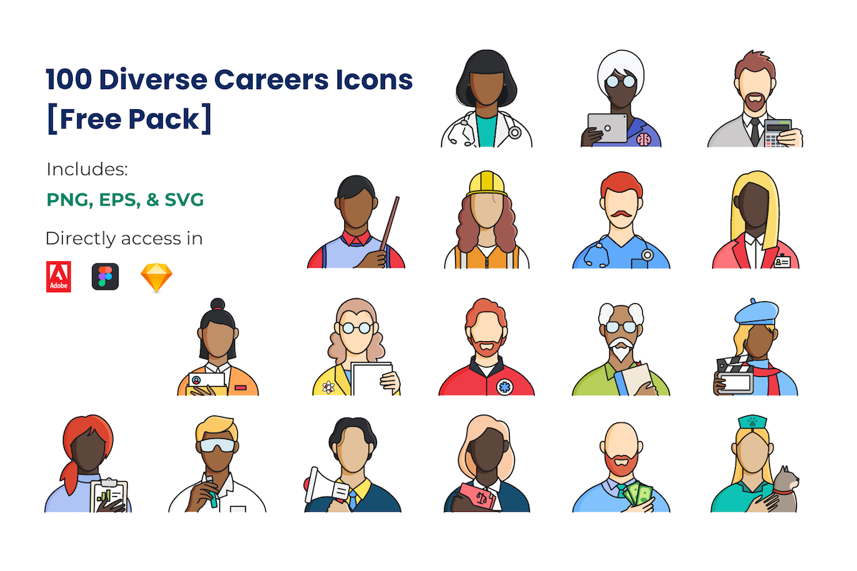100 Career Icons To Encourage Professional Growth Free Download 100 Career Icons To Encourage Professional Growth Free Download