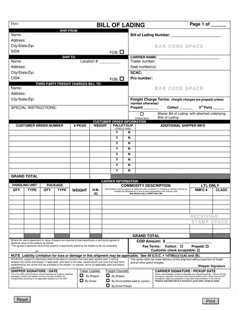 19 Bill Of Lading Form Examples To Download