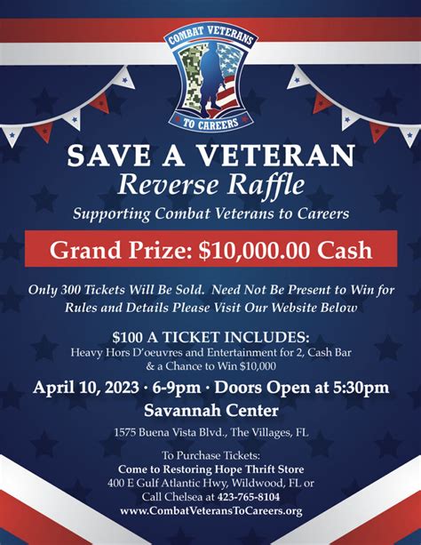 2023 Save A Veteran Reverse Raffle Combat Veterans To Careers 2023 Save A Veteran Reverse Raffle Combat Veterans To Careers