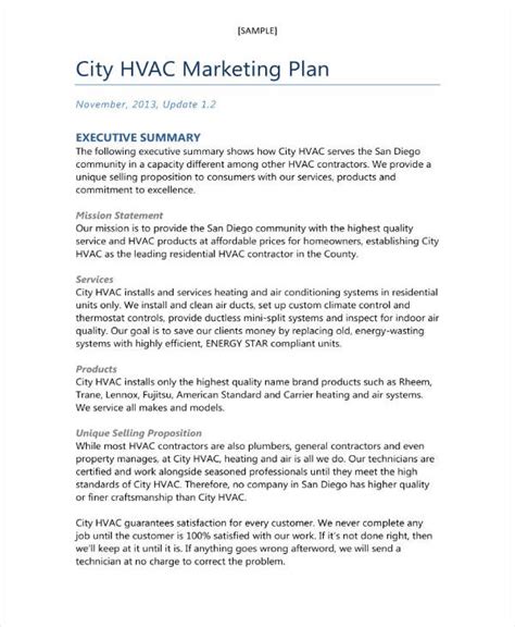 3 Hvac Business Plan Templates Pdf Free Premium Templates
