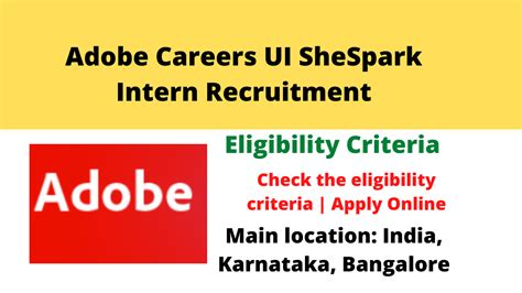 Adobe Careers Ui Shespark Intern Recruitment Notification Check The Adobe Careers Ui Shespark Intern Recruitment Notification Check The