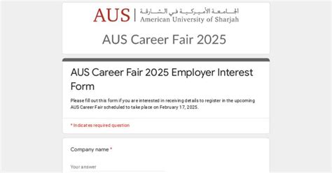 Aus Career Fair 2025 Employer Interest Form Rami Jaber