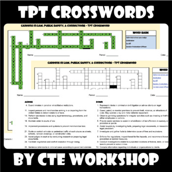 Careers In Law Public Safety Amp Corrections Tpt Crossword Pdf Careers In Law Public Safety Amp Corrections Tpt Crossword Pdf