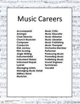 Careers Involving Music