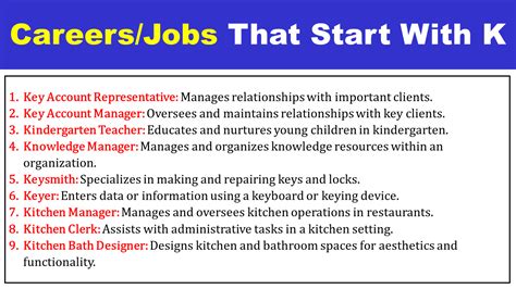 Careers That Start With K