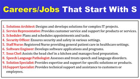 Careers That Start With S Careers That Start With S