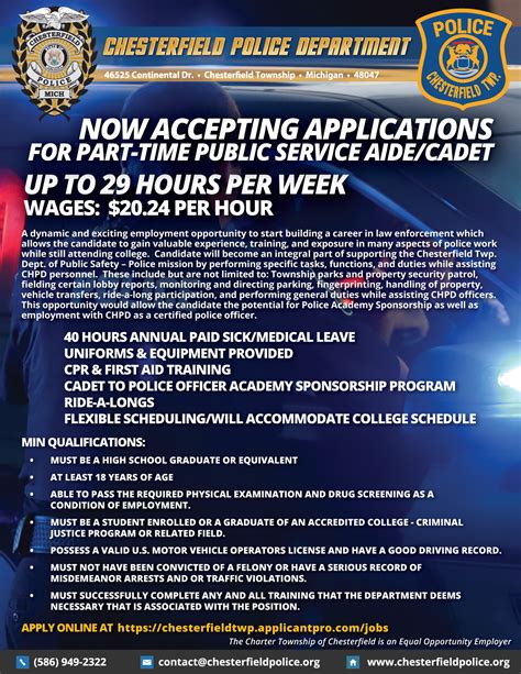 Chesterfield Township Police Department Accepting Applications For