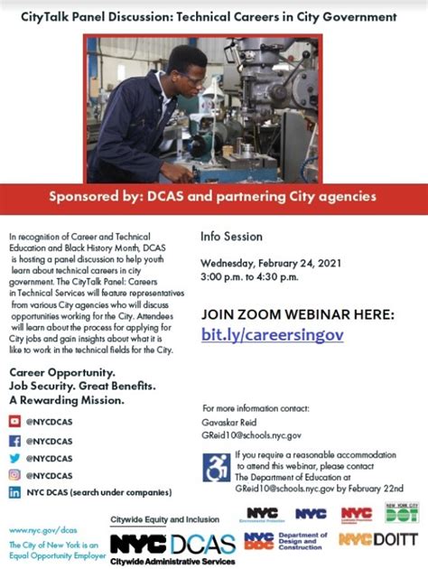 City Talk Panel Discussion Technical Careers In City Government Staten Island Technical High School