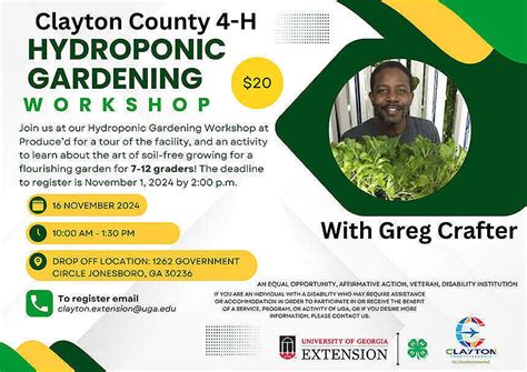 Clayton County 4 H Hydroponic Gardening Workshop For 7Th To 12 Graders Clayton County 4 H Hydroponic Gardening Workshop For 7Th To 12 Graders