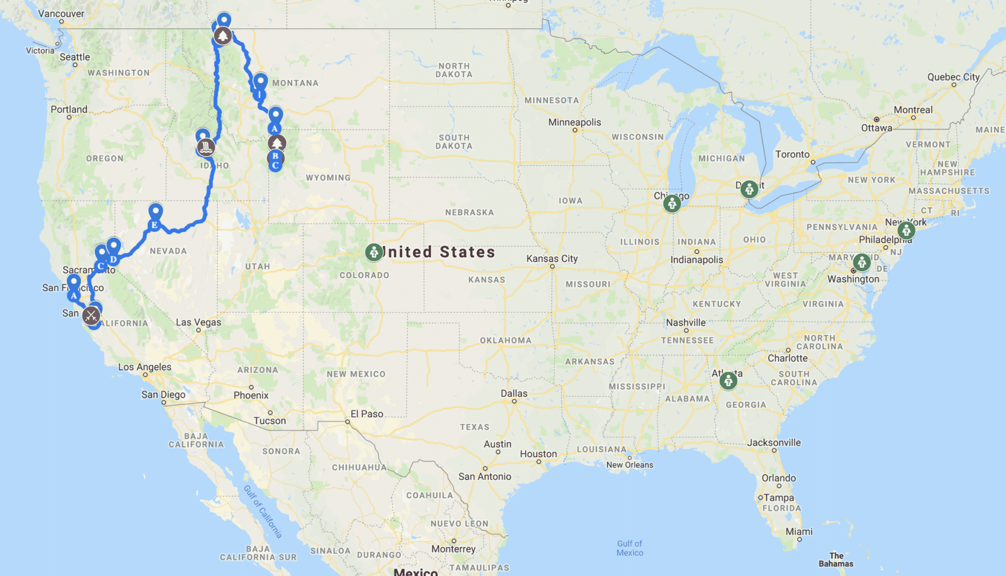 Create Road Trip Map Google Maps