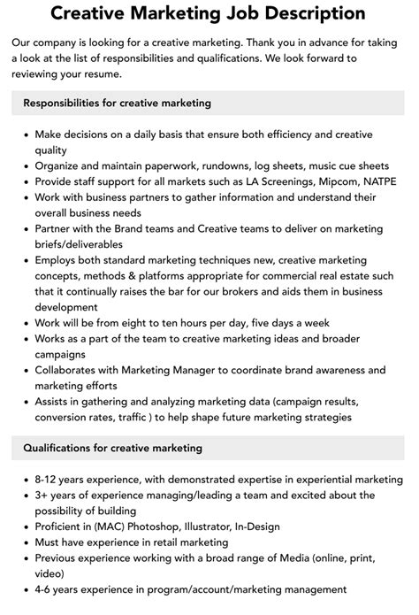Creative Marketing Careers