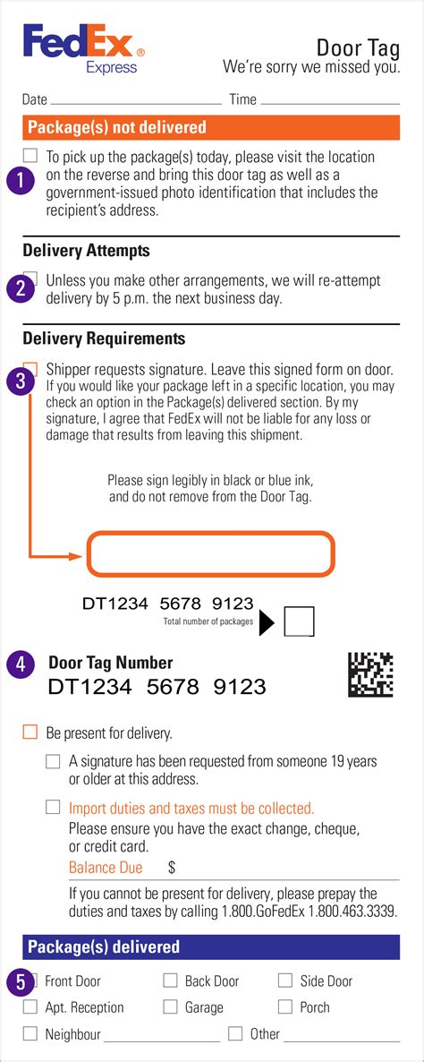 Door Tag Number Tracking Fedex
