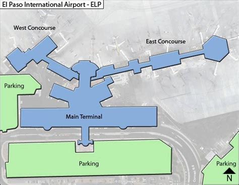 El Paso El Paso International Elp Airport Terminal Map Overview El Paso El Paso International Elp Airport Terminal Map Overview