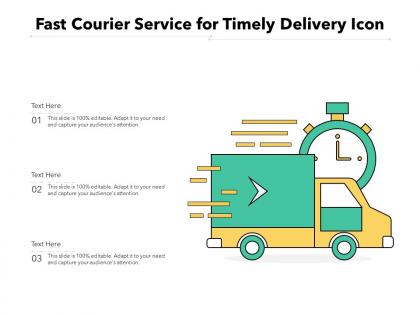 Fast Courier Service For Timely Delivery Icon Presentation Graphics Fast Courier Service For Timely Delivery Icon Presentation Graphics