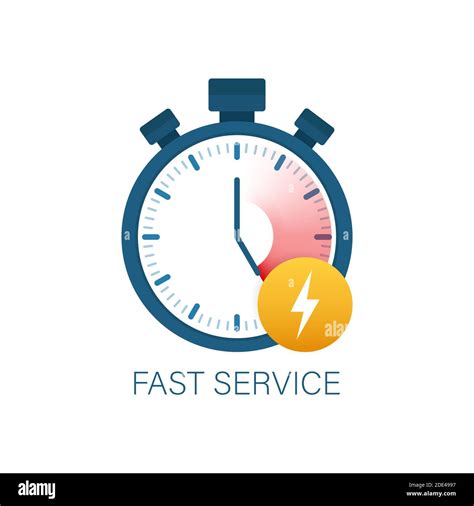 Fast Service Fast Delivery Icon Timely Service Stopwatch Vector Fast Service Fast Delivery Icon Timely Service Stopwatch Vector