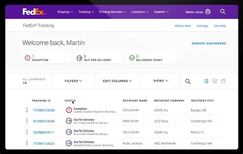 Fedex Ship Tracking