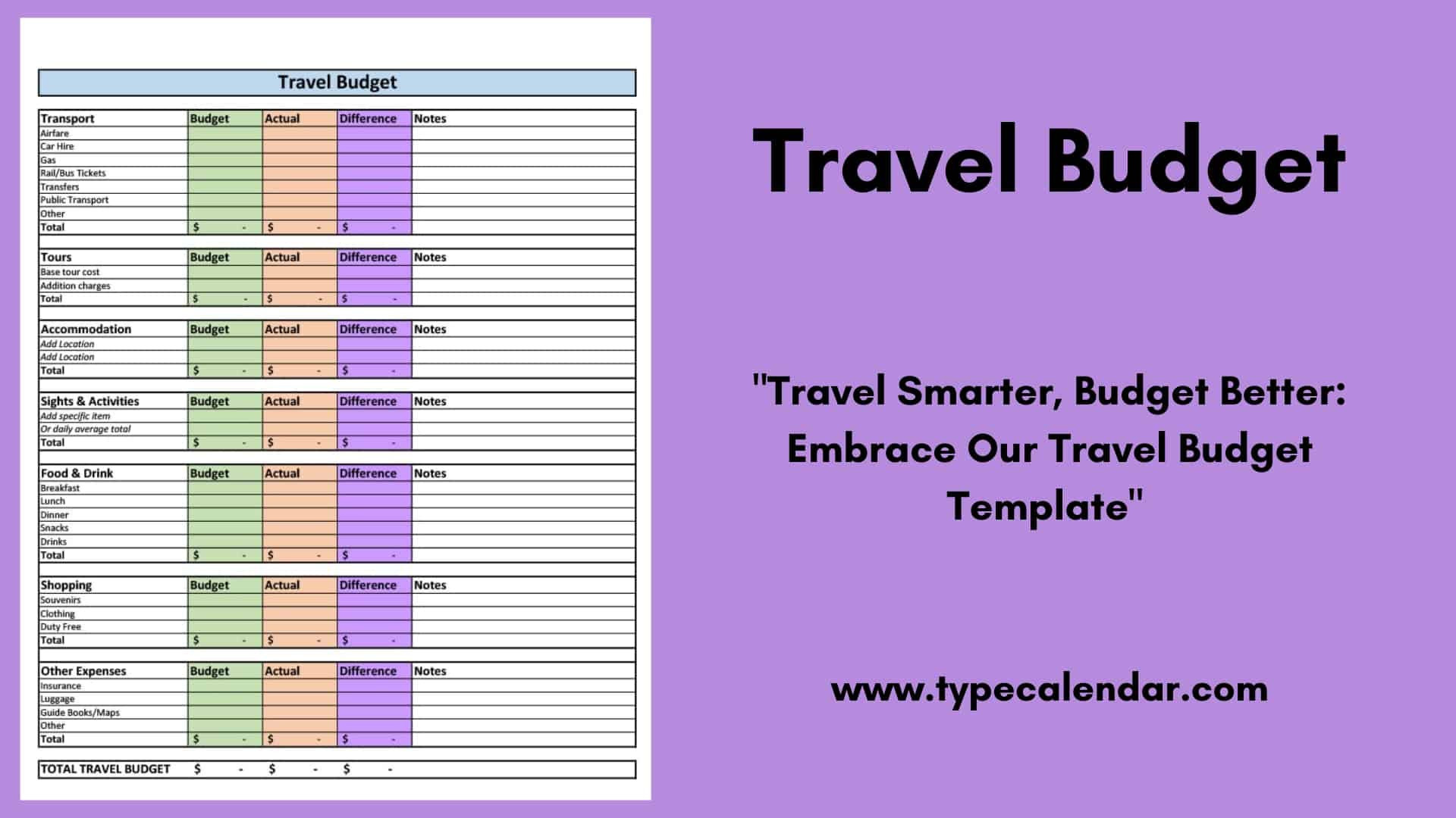 Free Printable Travel Budget Templates Google Sheets Excel Pdf Free Printable Travel Budget Templates Google Sheets Excel Pdf