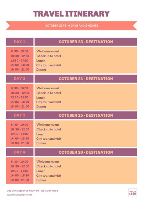 Free Travel Itinerary Templates To Edit And Print Free Travel Itinerary Templates To Edit And Print