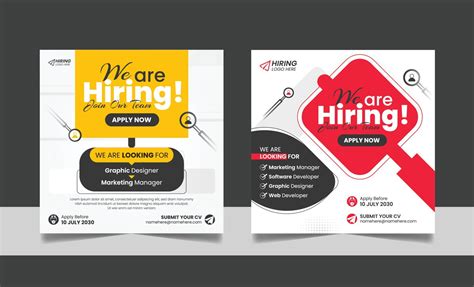 Hiring Job Vacancy Social Media Post Template Set Vacant Recruitment Hiring Job Vacancy Social Media Post Template Set Vacant Recruitment