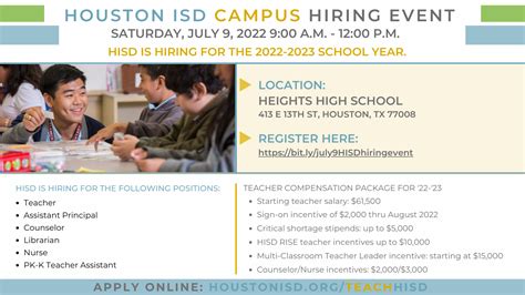 Hisd Campus Hiring Event July 9 Open To All Candidates News Blog Hisd Campus Hiring Event July 9 Open To All Candidates News Blog