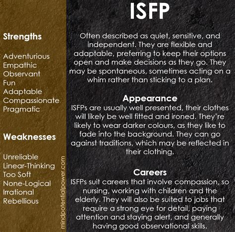 Isfp Personality Type Strengths Weaknesses Isfp Personality Type Strengths Weaknesses