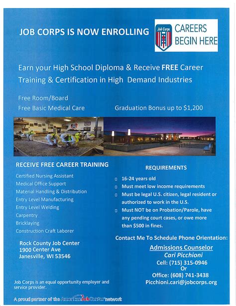 Job Corps Careers List