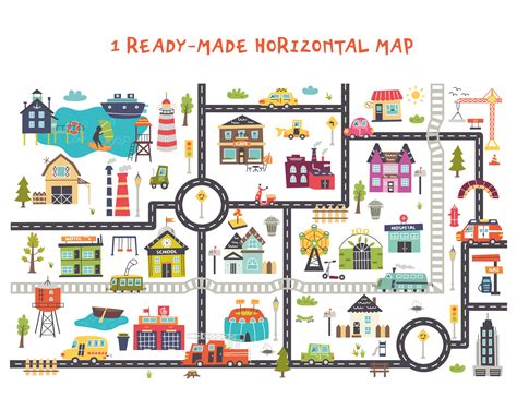 Kids Digital Map Creator City Transport Roads Building Etsy Kids Digital Map Creator City Transport Roads Building Etsy