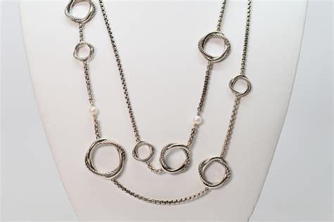 Lot David Yurman Infinity Station Sterling Silver And Pearl