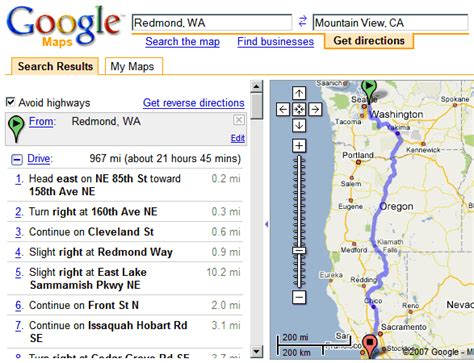 Map Directions Without Highways