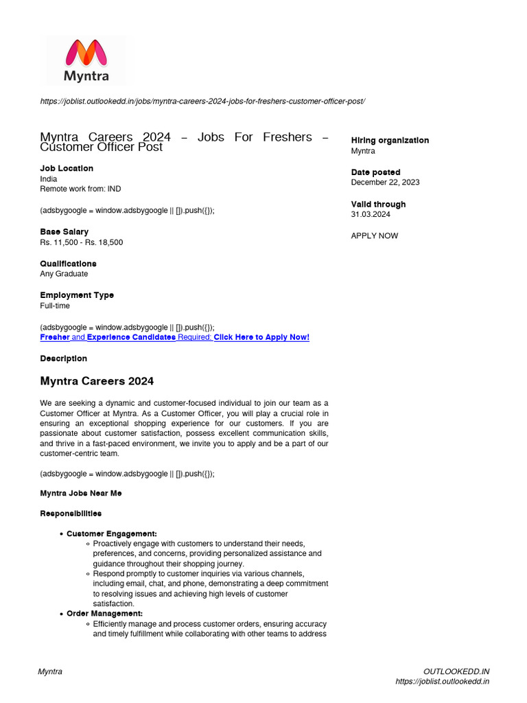 Myntra Careers