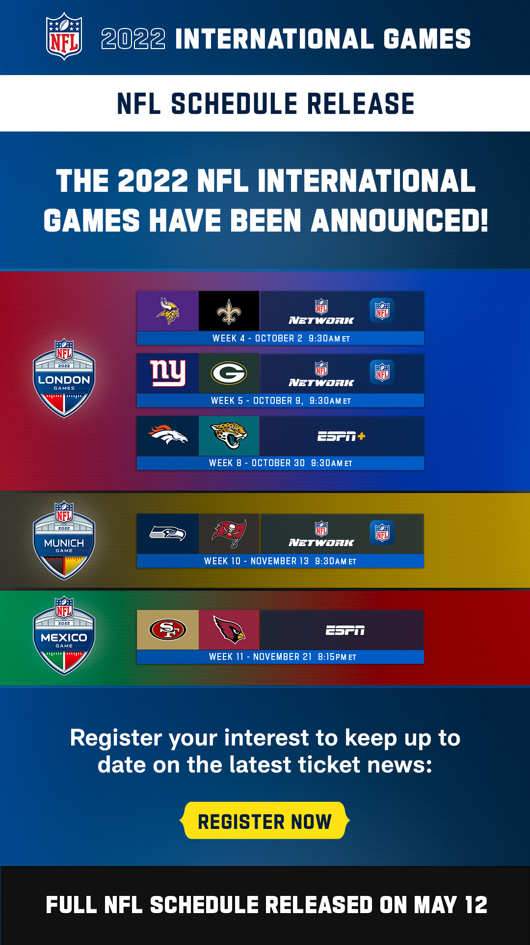 Nfl 2025 International Games Schedule Dates Sebastian S Mikkelsen Nfl 2025 International Games Schedule Dates Sebastian S Mikkelsen