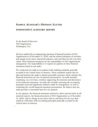 Opinion Letter Finance