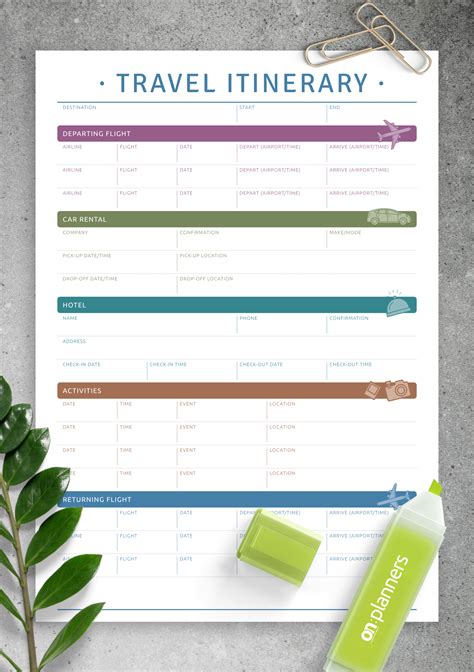 Plan A Trip Itinerary Plan A Trip Itinerary