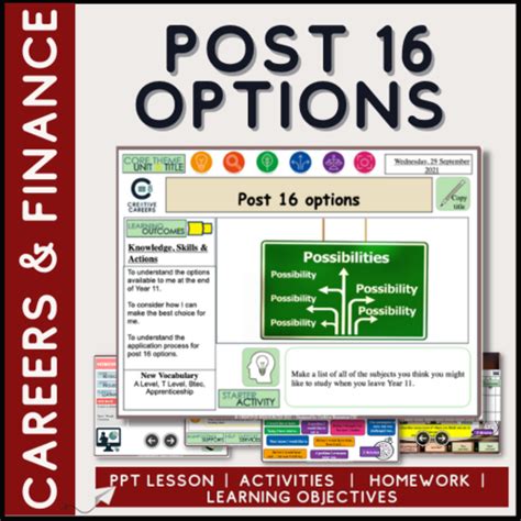 Post 16 Options Careers Lesson Teaching Resources Post 16 Options Careers Lesson Teaching Resources