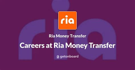 Ria Money Transfer Careers