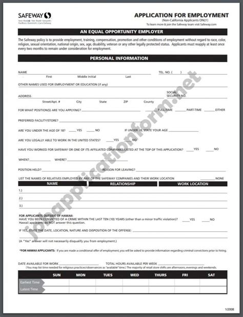Safeway Job Application Form Apply Online 2024 Careers Job
