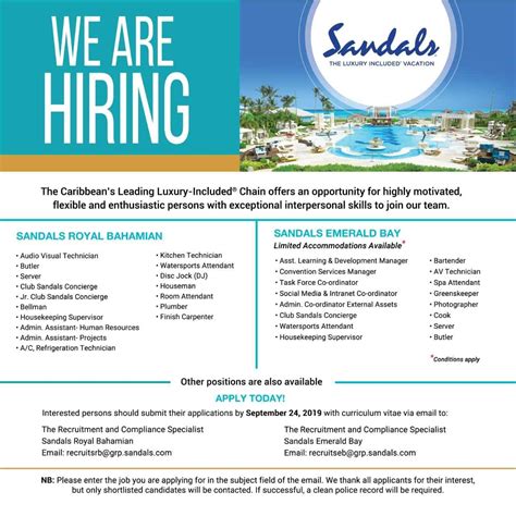 Sandals Careers