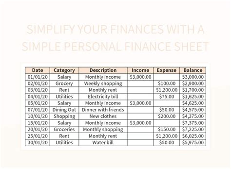 Simplify Your Finances With A Simple Personal Finance Sheet Excel Simplify Your Finances With A Simple Personal Finance Sheet Excel