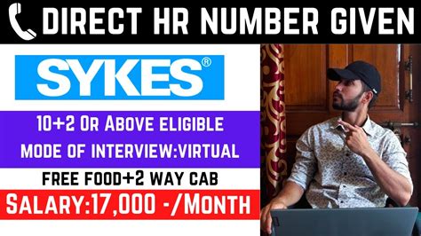 Sykes Virtual Interview 2022 12Th Pass Jobs Free Food 2 Way Cab Sykes Virtual Interview 2022 12Th Pass Jobs Free Food 2 Way Cab