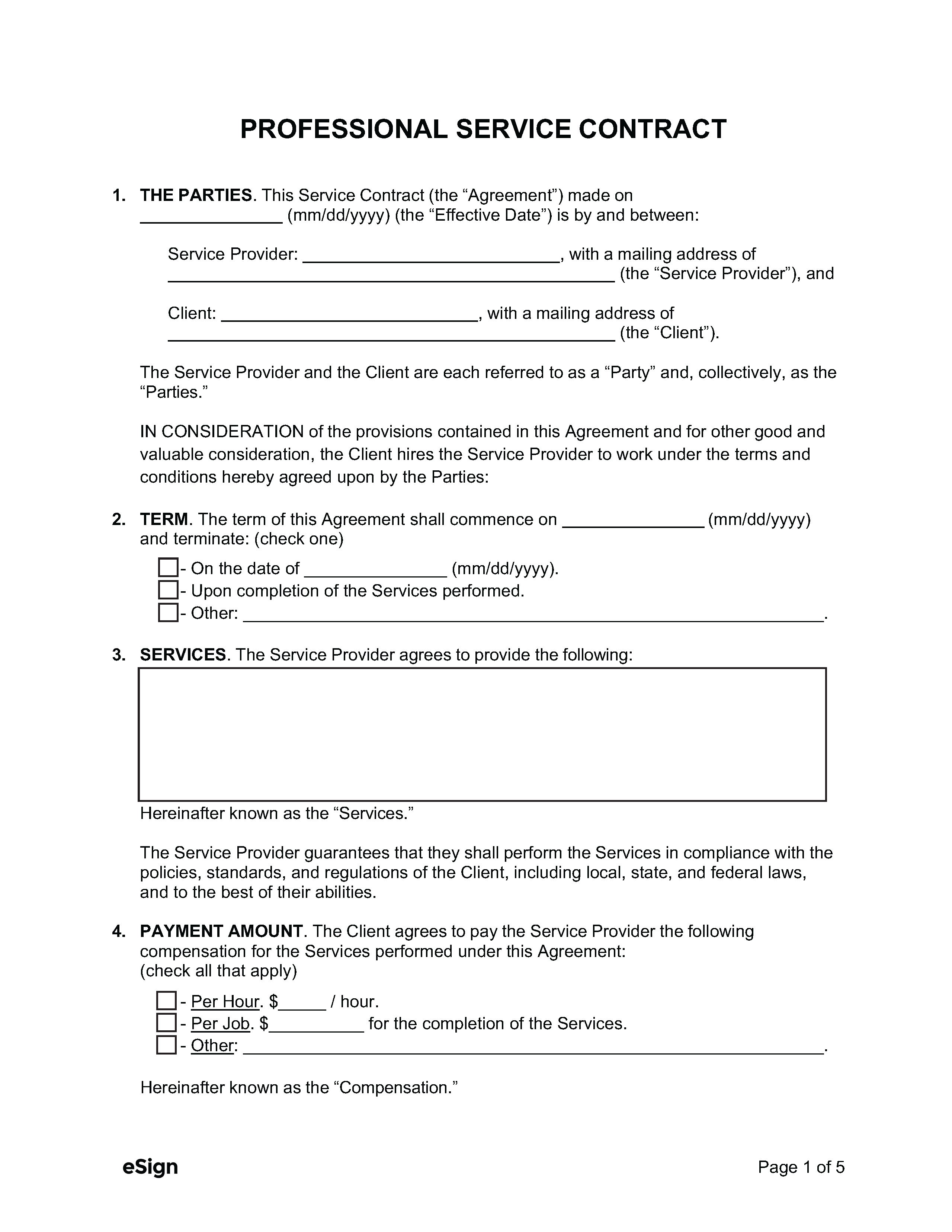 Transport Service Contract
