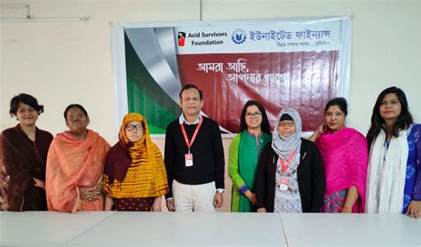 United Finance Ltd Donates Bdt 375 000 To Asf To Help Acid Burnt