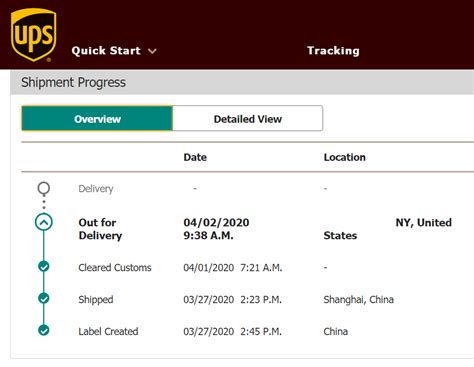 Ups Tracking Statuses