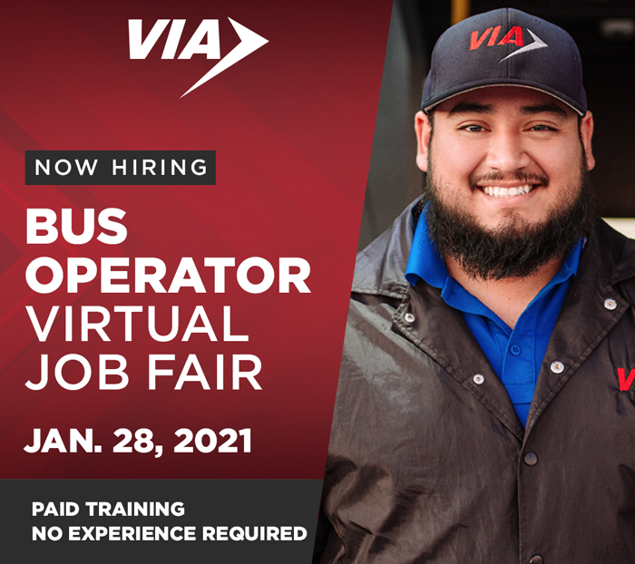 Via Holding Virtual Job Fair For Bus Operator Positions Via Via Holding Virtual Job Fair For Bus Operator Positions Via