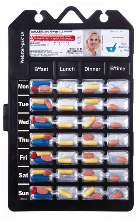 Webster Pak Low Vision Webstercare Medication Management