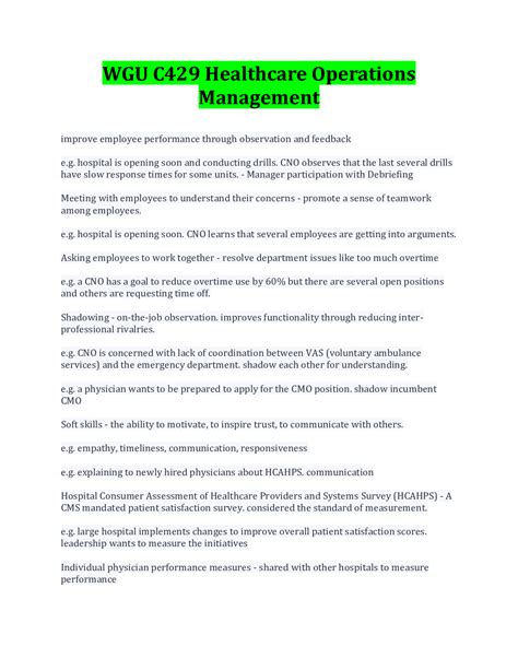 Wgu C429 Healthcare Operations Management Exam Latest Update Browsegrades Wgu C429 Healthcare Operations Management Exam Latest Update Browsegrades