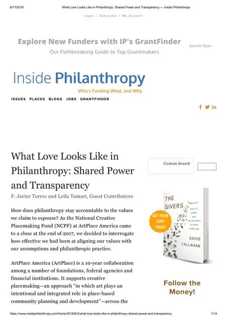 What Love Looks Like In Philanthropy Shared Power And Transparency Pdf What Love Looks Like In Philanthropy Shared Power And Transparency Pdf